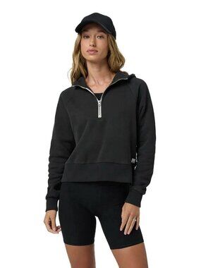 Vuori Restore Black Half Zip Hoodie Wmns Sz S Pullover Sweat